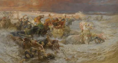 Pharaoh And His Army Engulfed By The Red Sea