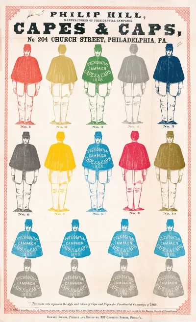 Philip Hill Manufacturer Of Presidential Campaign Capes Caps Philadelphia For Presidential Campaign Of 1868