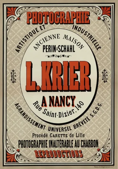 Photographie Artistique Et Industrielle Ancienne Maison Perin Schahl L Krier A Nancy R