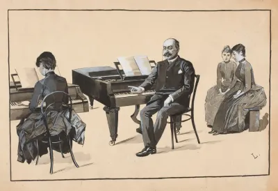 Piano Lesson In The Girls Class Of Professor Pawel Szelcer At The Warsaw Institute Of Music