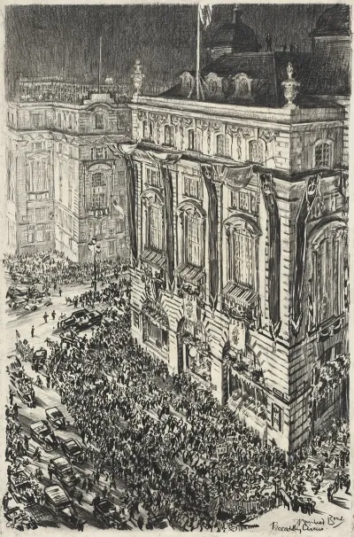 Piccadilly Circus Eve Of The Coronation Of George Vi