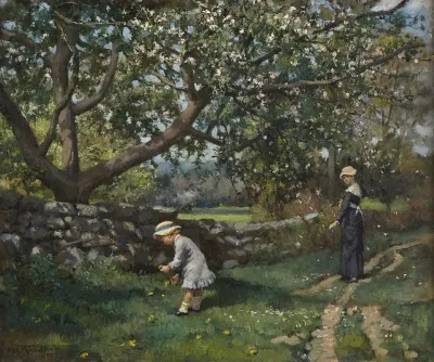 Picking Up Spring Flowers