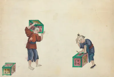 Picking Up Tea Boxes Carrying Them Away