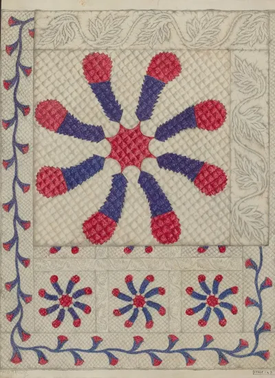 Pieced And Quilted Coverlet 2