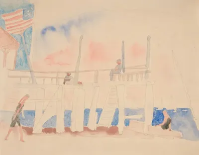 Pier With Four Figures