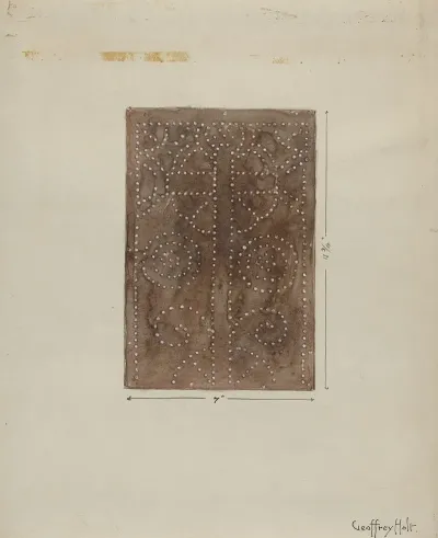 Pierced Metal Screen Inside Confessional