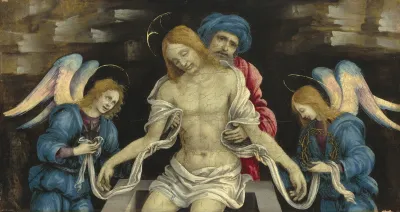 Pieta The Dead Christ Mourned By Nicodemus And Two Angels