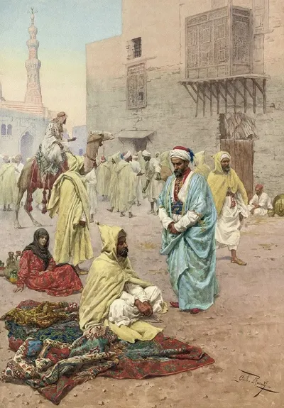 Pilgrims Outside A Mosque 2