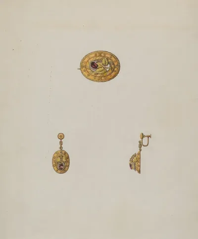 Pin And Earring Set