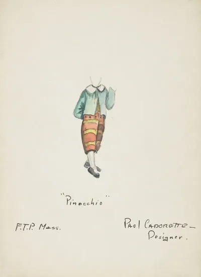 Pinocchio Blue Coat With White Collar