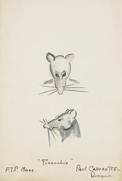 Pinocchio Mouse Head Grey Mouse Head