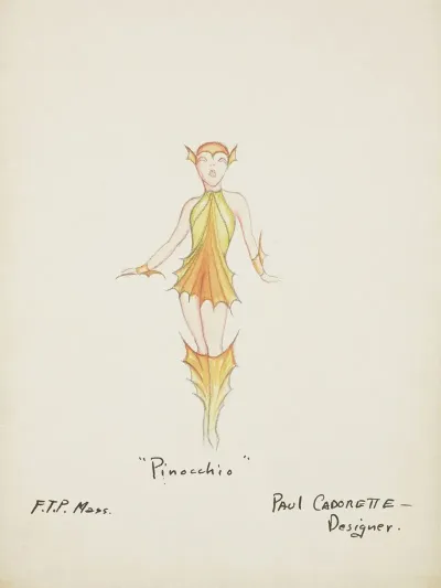 Pinocchio Orange Cap Orange And Yellow Fin Dress