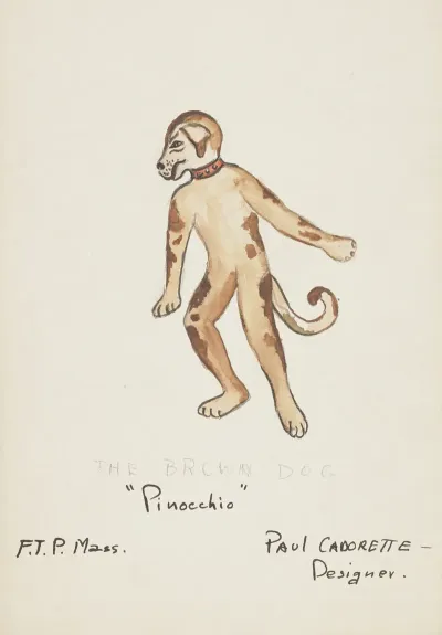 Pinocchio The Brown Dog Brown Dog Suit With Red Collar