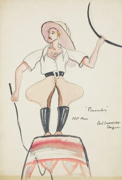 Pinocchio White Shirt Tan Trousers Whip And Tan Hat