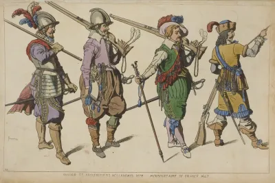 Piquier Et Arquebusiers Hollandais 1608 Mousquetaire De France 1647