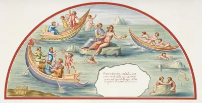 Pittura Anticha Nell Facciata Principale Della Stanza Sotterraneo Nel Orto Delli Frari Di Sa Gregorio Al Monte Celio