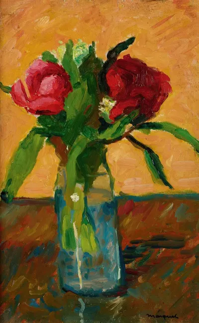 Pivoines Dans Un Vase De Verre And Paris Rue Monge