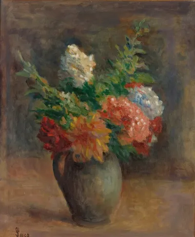 Pivoines Geraniums Et Lilas Blancs