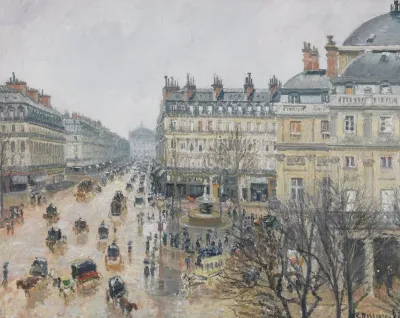 Place Du Theatre Francais Paris Rain