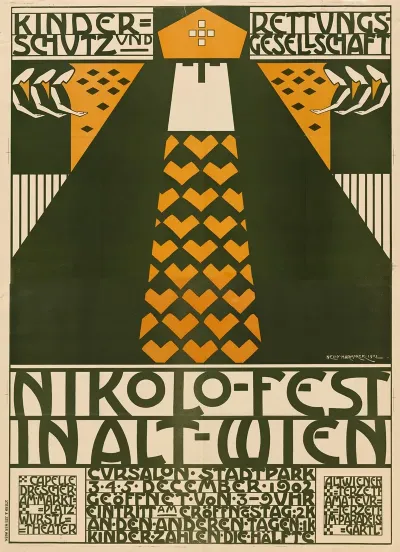 Plakat Fur Das Nikolo Fest In Alt Wien Kinder Schutz Und Rettungsgesellschaft Vom 3 5 Dezember 1902