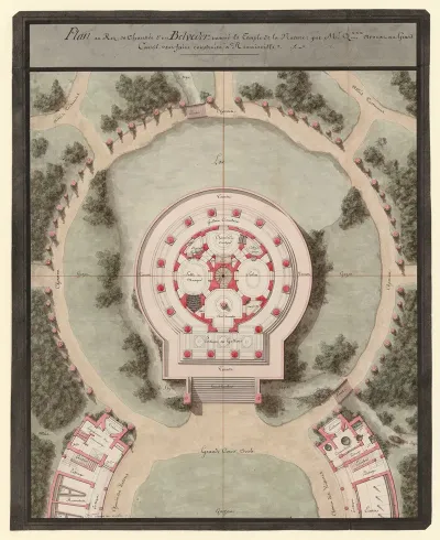 Plan Au Rez De Chaussee Dun Belveder Sic Nomme Le Temple De La Nature Que Mr Q Avocat Au Grand Conseil Veut Faire Construire A Romainville