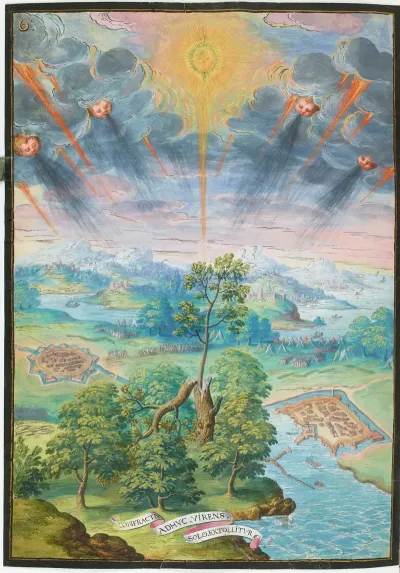 Plan De Lile De Chypre Et Embleme De Larbre Brise