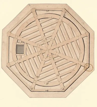 Plan Dune Charpente Dun Clocher Eglise De Mezieres En Vexin Dessin