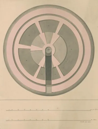 Plan Of A Round Building The Pinacotheca For Schematic Painting