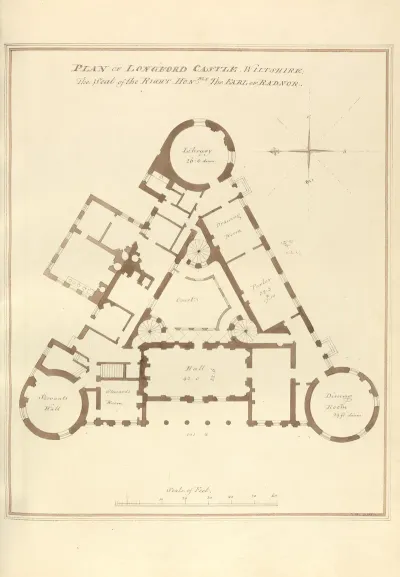 Plan Of Longford Castle Wiltshire The Seat Of The Right Honble The Earl Of Radnor
