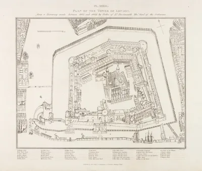 Plan Of The Tower Of London 16811689