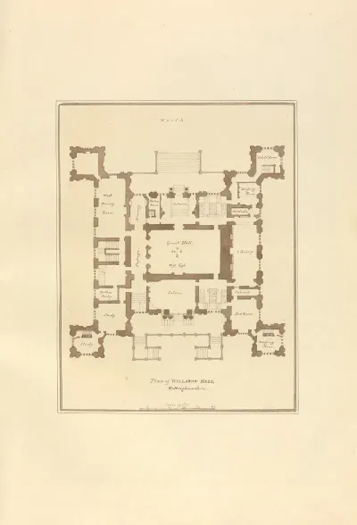 Plan Of Wollaton Hall Notthinghamshire