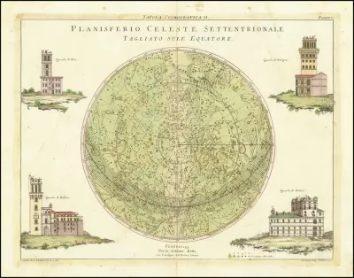 Planisferio Celeste Settentrionale Tagliato Sull Equatore