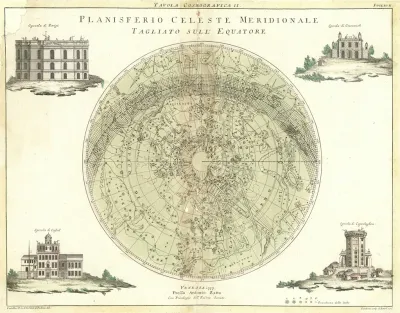 Planisferio Celestemeridionale Tagliato Sull Equatore