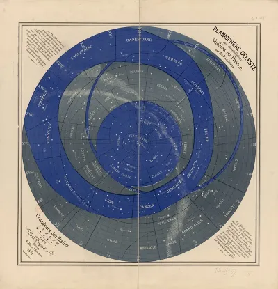 Planisphere Celeste Des Constellations Visibles En France
