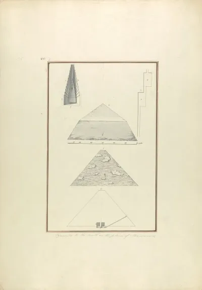 Plans And Views Of Two Pyramids One Cephrons At Giza