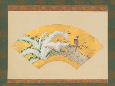 Plantain And Bird In Snow