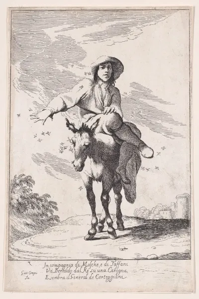 Plate 1 Bertoldo Riding A Donkey