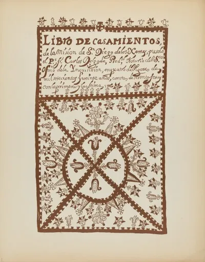 Plate 1 Jemez Book Of Marriages From Portfolio Spanish Colonial Designs Of New Mexico 3