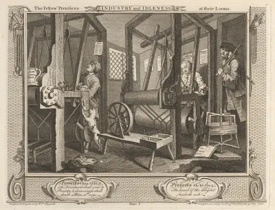 Plate 1 The Fellow Prentices At Their Looms