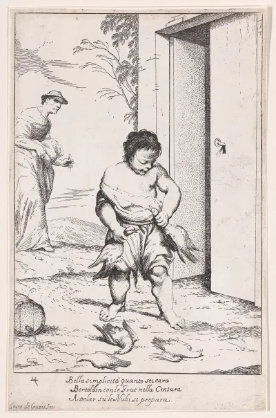 Plate 10 Bertoldino Fastening Geese To His Belt