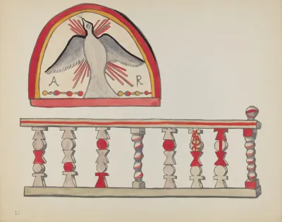 Plate 10 Holy Ghost Lunette Altar Rail Chimayo From Portfolio Spanish Colonial Designs Of New Mexico
