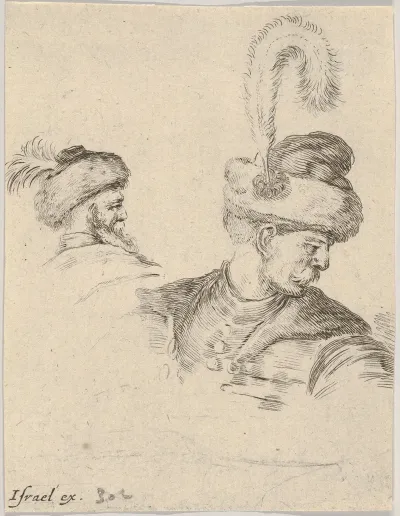 Plate 11 A Polish Bust In Profile Turned To The Right Another Polish Head Seen From Behind In The Background