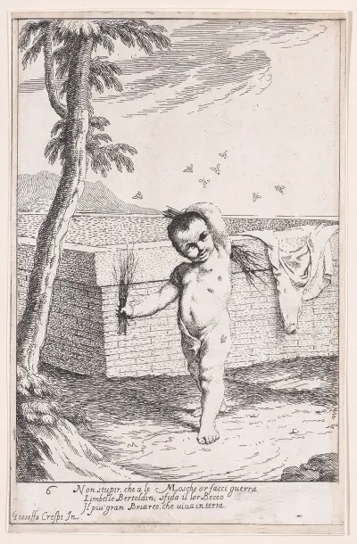 Plate 12 Bertoldino Whipping Himself To Kill Flies
