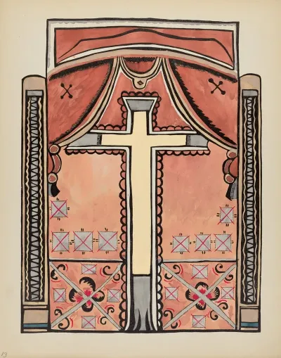 Plate 13 Design With Cross From Portfolio Spanish Colonial Designs Of New Mexico 2