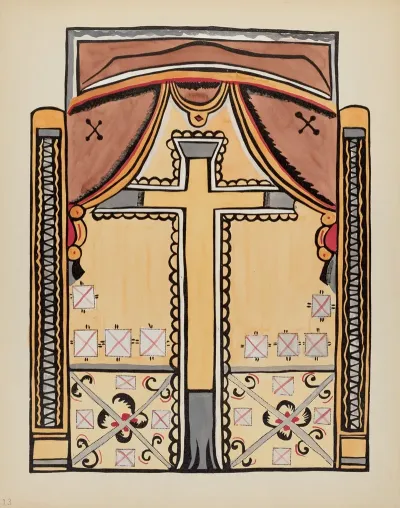 Plate 13 Design With Cross From Portfolio Spanish Colonial Designs Of New Mexico
