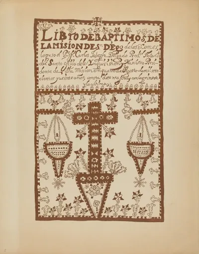 Plate 2 Jemez Book Of Baptisms From Portfolio Spanish Colonial Designs Of New Mexico 3