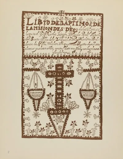 Plate 2 Jemez Book Of Baptisms From Portfolio Spanish Colonial Designs Of New Mexico