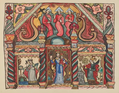 Plate 21 Main Altarpiece From Portfolio Spanish Colonial Designs Of New Mexico