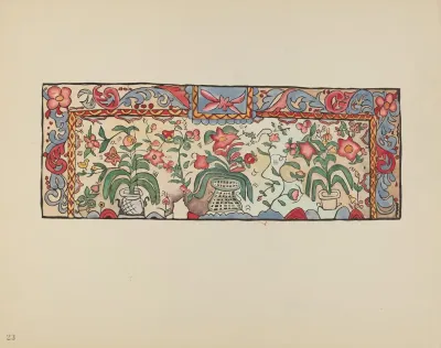 Plate 23 Painting On Buckskin From Portfolio Spanish Colonial Designs Of New Mexico