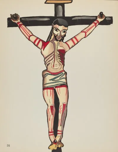 Plate 26 Christ Crucified From Portfolio Spanish Colonial Designs Of New Mexico